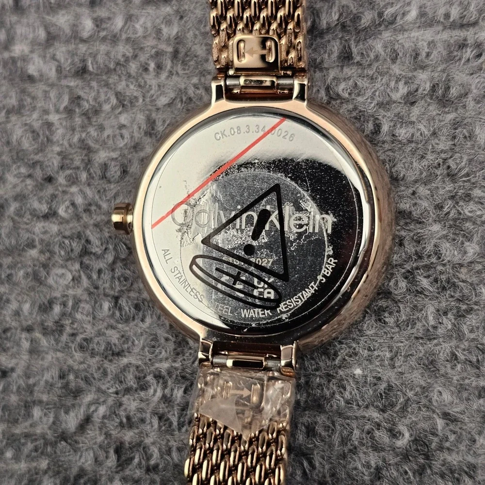 Calvin‎ Klein Women Watch Minimalistic Mesh Bracelet Rose Gold 28mm 25200083